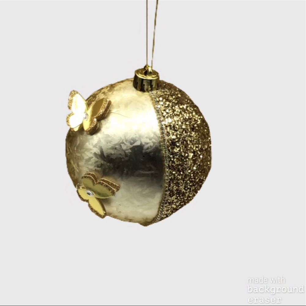 Butterfly Kisses in Gold ornament